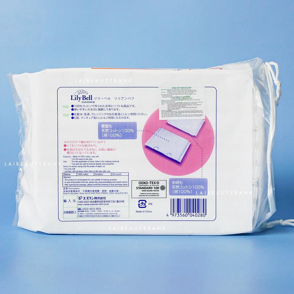 1 gói bông tẩy trang Lily Bell màu trắng 222 miếng - LAI BEAUTY BANK
