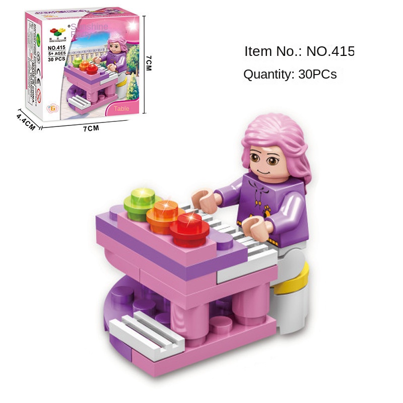 Bộ Đồ Chơi Lắp Ráp Đường Phố mini gylmy73 Cho Bé Gái