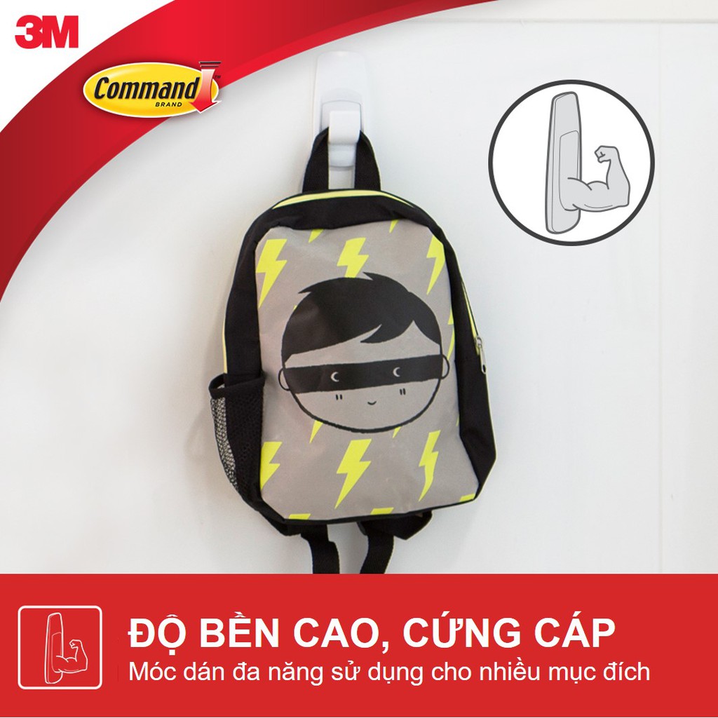 Móc dán tường Jumbo Command 3M chịu lực 3.4kg -bám cực chắc, tháo cực dễ 17004ES