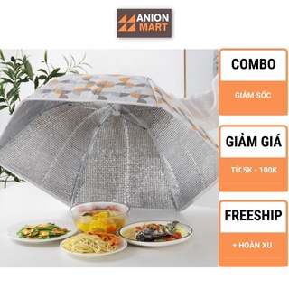 Lồng bàn giữ nhiệt gấp gọn- lồng bàn thông minh chất liệu vải không dệt cao cấp lớp lót cách nhiệt tốt - anion mart