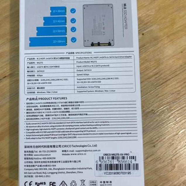 Hộp Chuyển Đổi Jl7 Orico Ms2Ts M.2 Ngff Msata Sang Sata M2 | BigBuy360 - bigbuy360.vn