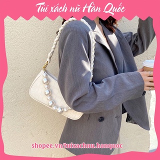 Túi xách nữ đẹp Hàn Quốc Túi xách nữ đeo chéo đeo vai kẹp nách dây ngọc tiểu thư phù hợp công sở đi chơi đi làm TX13