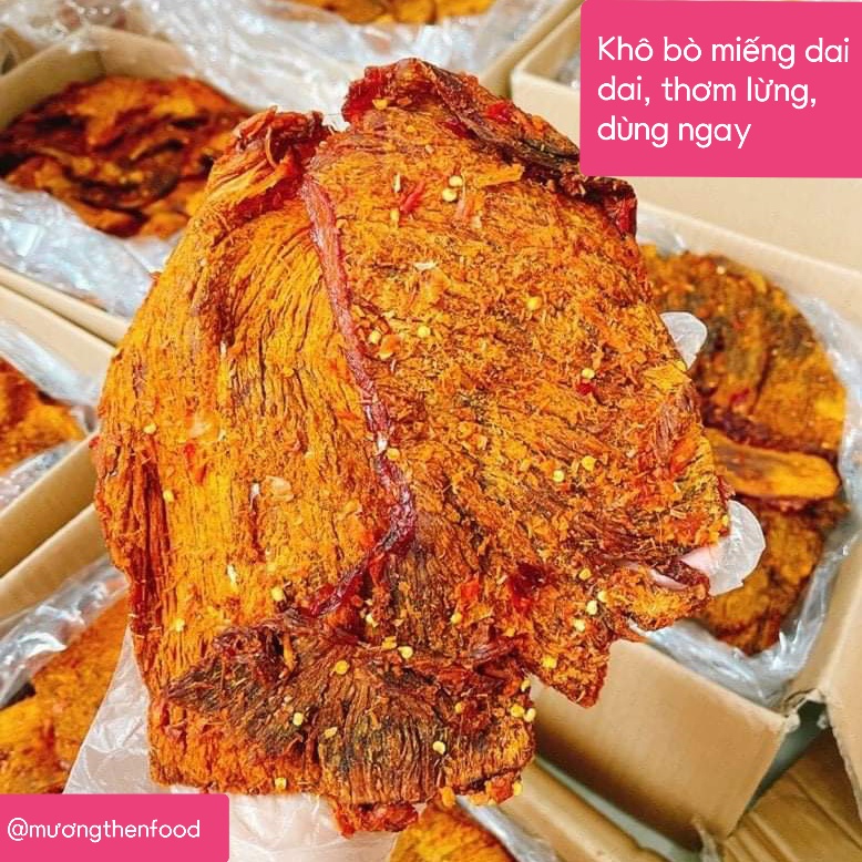 KHÔ BÒ MIẾNG HỒNG NGỰ (Vị Ngọt Thơm) THỊT BÒ KHÔ THU BA HÚT CHÂN KHÔNG SIÊU NGON