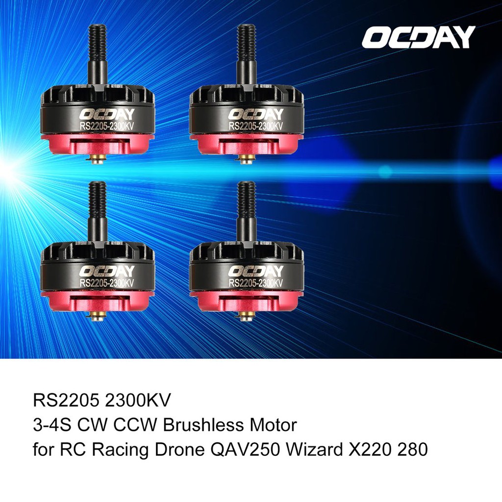 【điều khiển từ xa8/5】4pcs OCDAY RS2205 2300KV 3-4S CW CCW Brushless Motor for RC Racing Drone