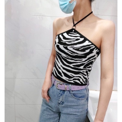 DUNEA Áo Hai Dây Họa Tiết Sọc Caro Thiết Kế Độc Đáo Quyến Rũ Cho Nữ