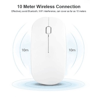 UltraThin White & Black Bluetooth Wireless Mouse 2.4G Optoelectronic Mouse Office Game Mouse