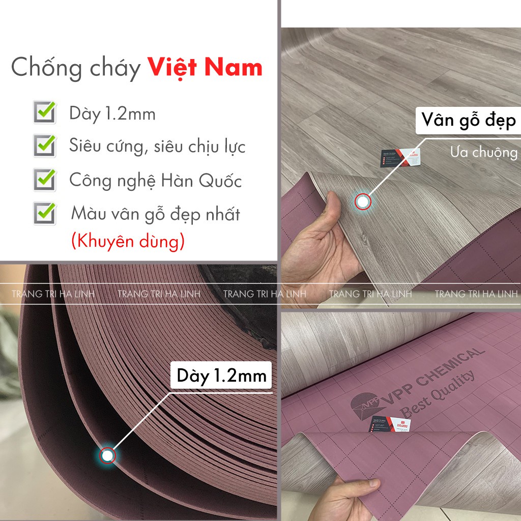 Thảm simili trải sàn vân gỗ chống cháy , thảm nhựa trải sàn cao cấp chống trơn trượt dày 1.2mm nhiều mẫu đẹp