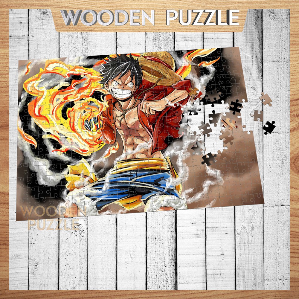 Tranh xếp hình gỗ One Piece Monkey D. Luffy 300 - 500 mảnh cho nhiều lứa tuổi,tranh ghép hình WP06