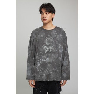  Áo Thun BOO Dài Tay Unisex Oversize Dáng Rộng 100% Cotton Màu Tie Dye In Hình Thần Thái Dành Cho Gen Z