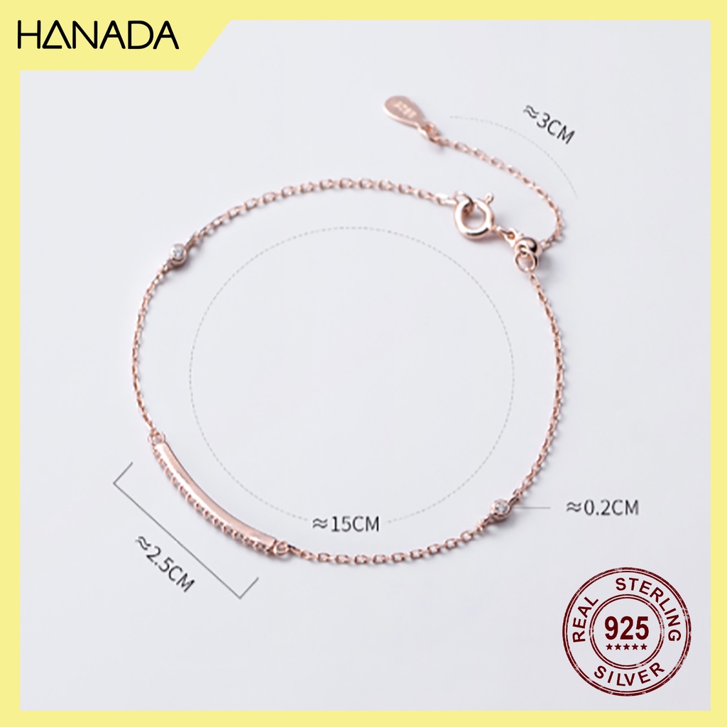 Lắc Tay Bạc 925 Hanada N12.B.2.B.340.0667 Thanh Đá Cong I14