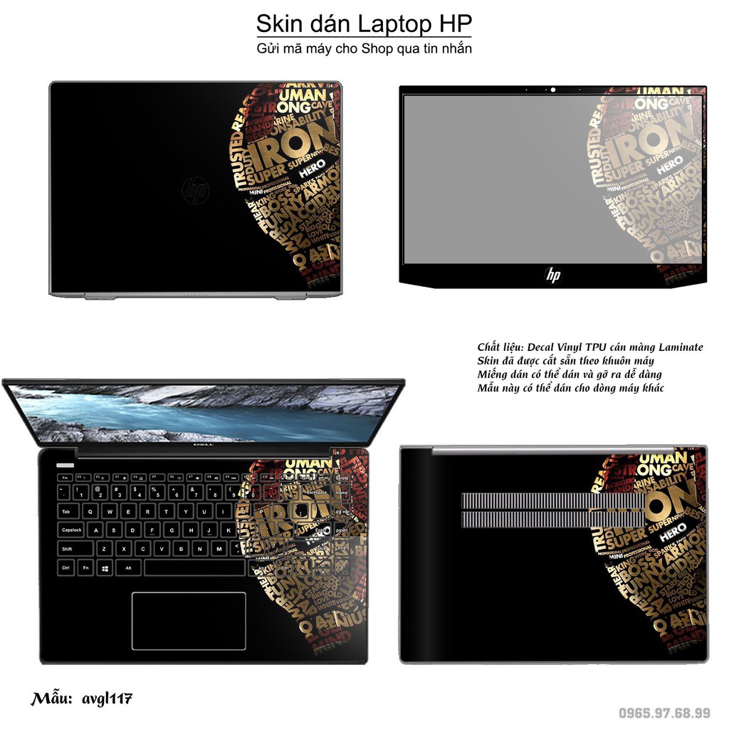 Skin dán Laptop HP in hình Avenger _nhiều mẫu 3 (inbox mã máy cho Shop)