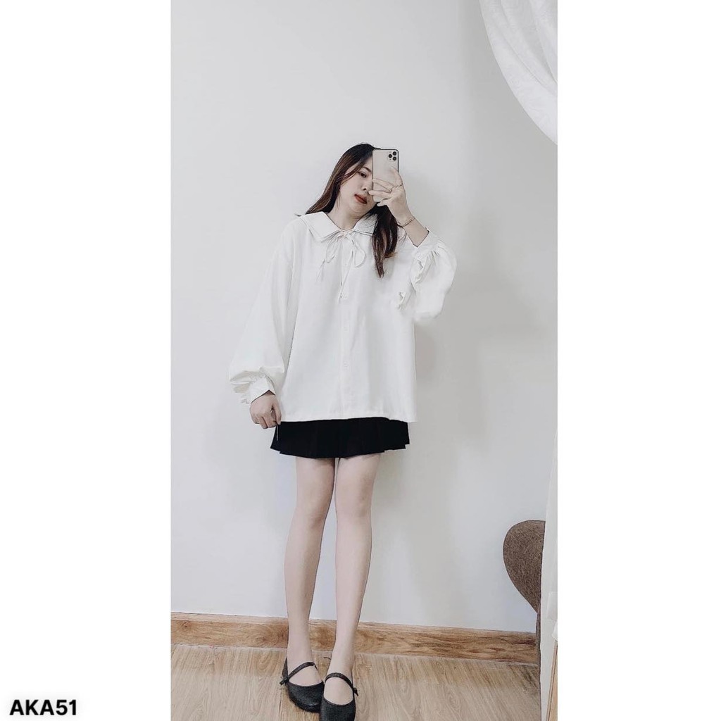 (MẪU MỚI-HÀNG CÓ SẴN) ÁO SOMI NƠ CỔ❤️XƯỞNG MAY NHÀ BELL_AKA51