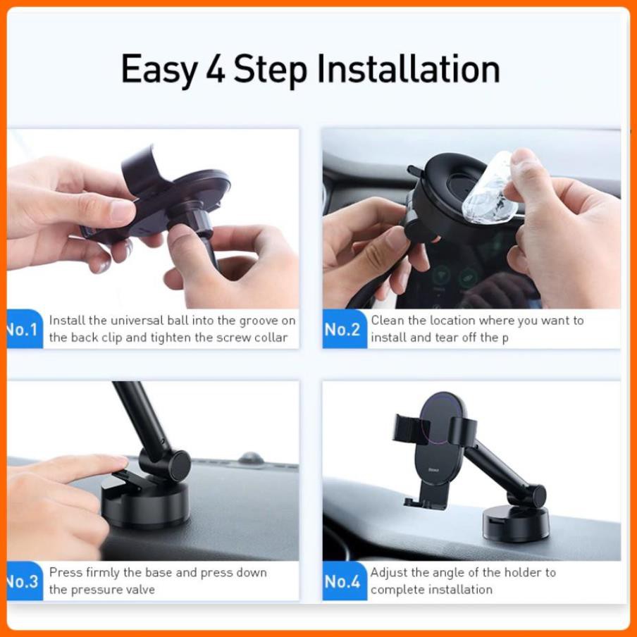 Giá Đỡ Điện Thoại Trên Ô Tô Điều Chỉnh 180 Độ , Cố Định Bằng Áp Suất Khí Thương Hiệu Baseus - Phân Phối Bởi TopLink | BigBuy360 - bigbuy360.vn