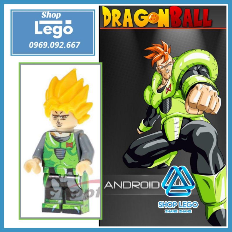 Xếp hình Android 16 Dragon Ball Z 7 viên ngọc rồng Lego Minifigures Kopf KF2020