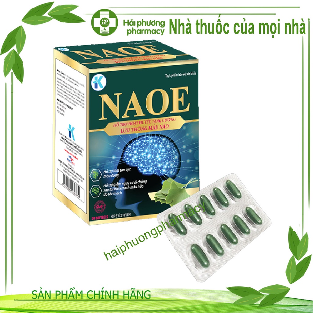 NAOE - Hỗ trợ hoạt huyết, tăng cường lưu thông máu não  hỗ trợ cải thiện các biểu hiện thiểu năng tuần hoàn não