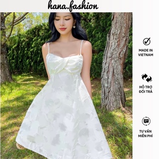 Đầm nữ trắng 2 dây chất tơ váy phù hợp để đi dự tiệc đi đám cưới quá sang chảnh