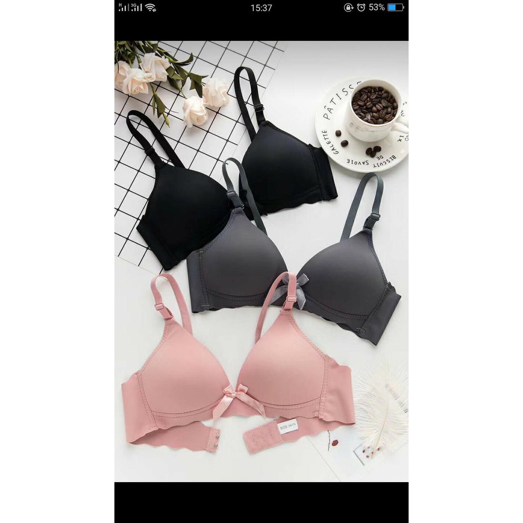 Áo lót nữ - Áo Ngực Đính Nơ Không Gọng Đệm Mỏng Viền Sóng Cực Xinh Đẹp - AL 6699