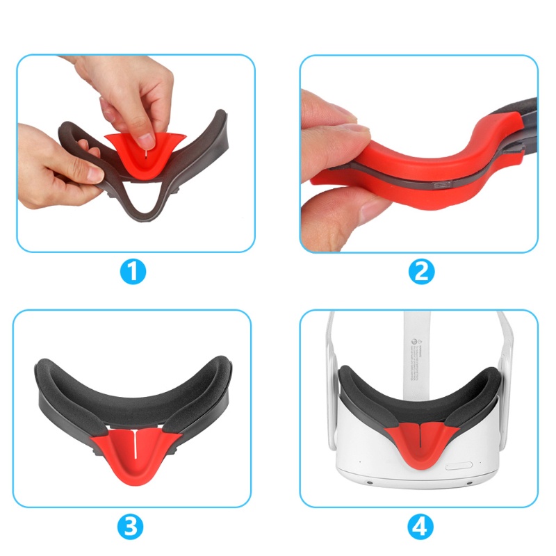 Đệm Mũi Silicone Bảo Vệ Chống Rò Rỉ Cho Kính Thực Tế Ảo Oculus Quest 2 Face Eye