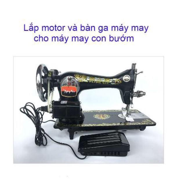 Bộ mô tơ +bàn ga +dây culoa <máy vắt sổ Hiệu QQ
