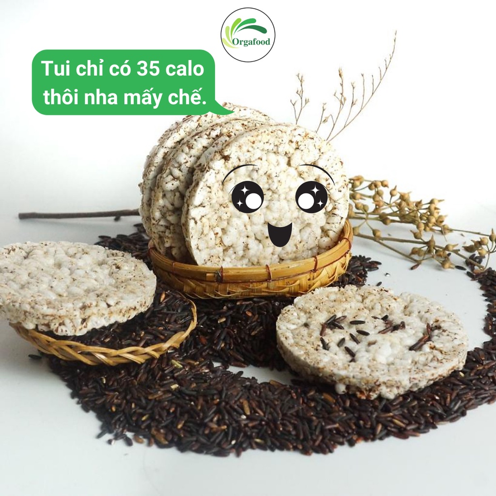 Bánh gạo lứt ăn kiêng Hello rice, bánh gạo lức nguyên hạt Orgafood Eat clean cho người ăn kiêng | BigBuy360 - bigbuy360.vn