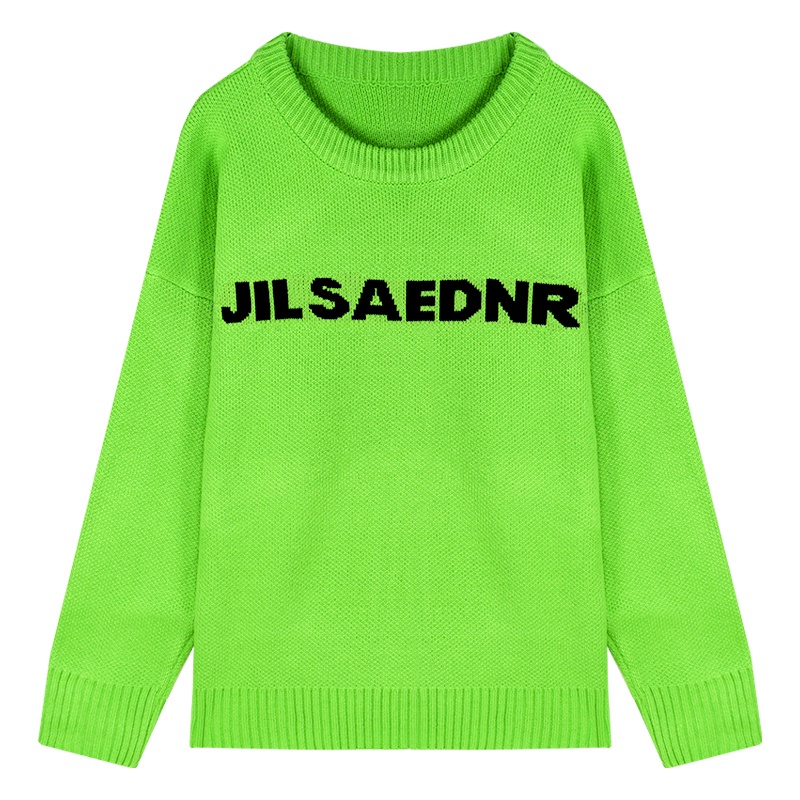 Áo Sweater Dệt Kim Tay Dài Dáng Rộng Màu Xanh Lá Kiểu Hàn Quốc Thời Trang Thu Đông Cho Nữ wd37