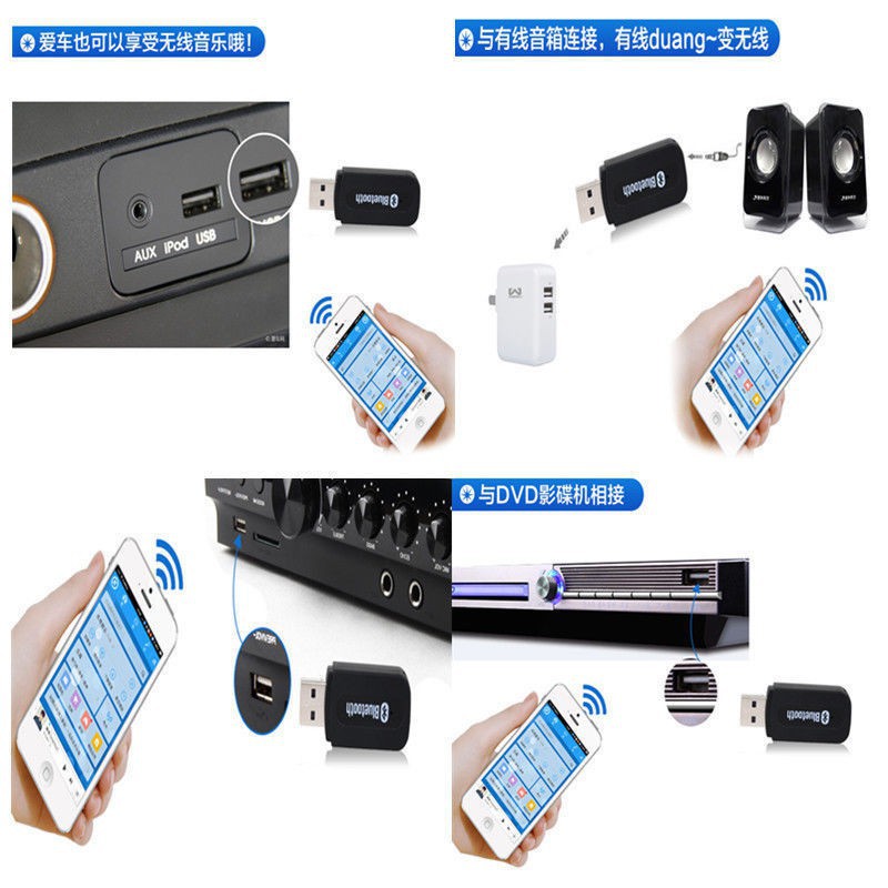 Usb Bluetooth Không Dây Đầu Cắm 3.5mm Cho Iphone Android Điện Thoại Máy Tính