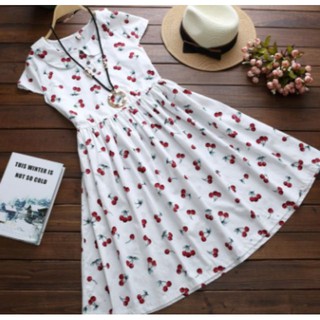 Đầm bầu váy bầu công sở trái cherry