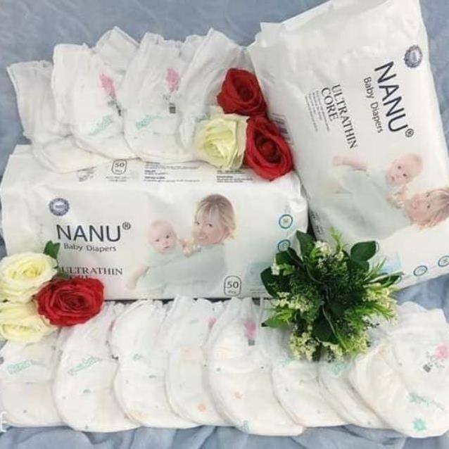 BỈM QUẦN NANU BABY ĐỦ SIZE SIÊU MỎNG M/L/XL/XXL/3XL 50/100 MIẾNG