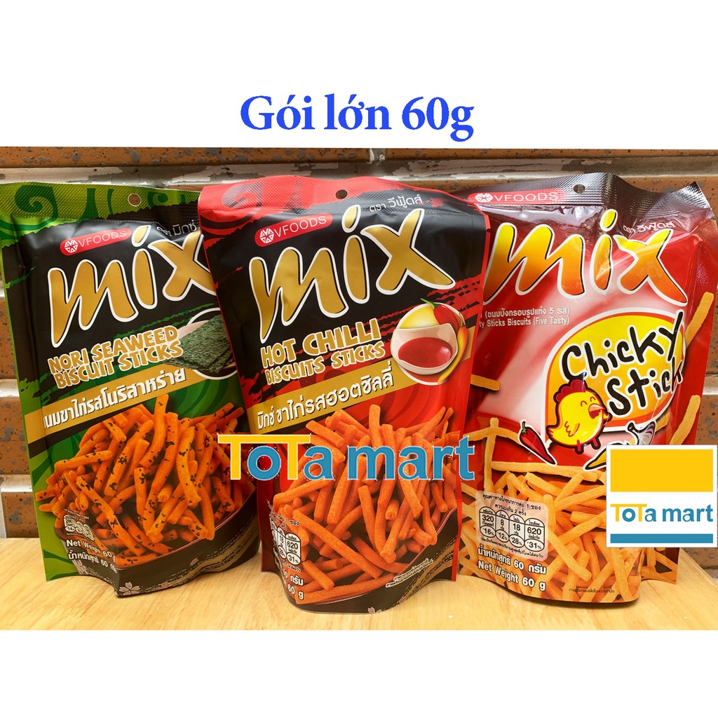 hsd 12 2023 Bánh que MIX đủ 5 vị, gói lớn 60g- VFOODS Thái Lan