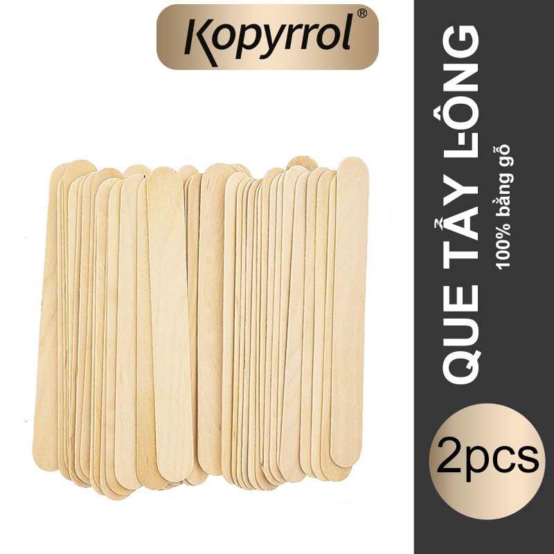 Set 2 que gỗ thủ công kopyrrol để tẩy lông có thể tái sử dụng