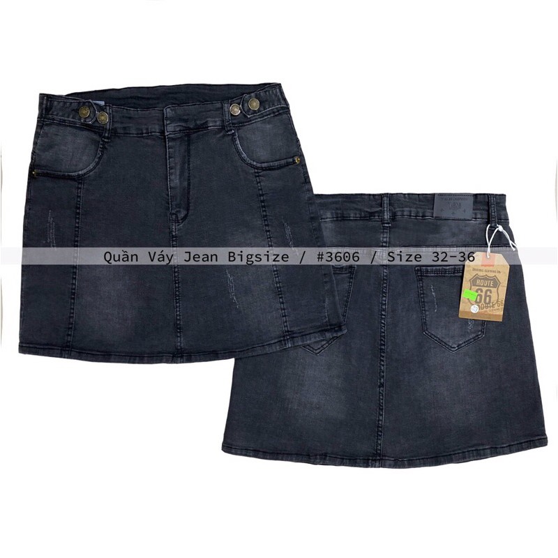 Váy quần jean xám đen giãn Bigsize | BigBuy360 - bigbuy360.vn