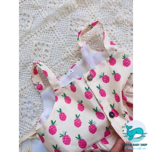 [Rẻ vô địch] Váy Hai Dây Túi Đắp Quả Dứa Vintage Lót Vai Hàng Thiết Kế Xinh Đẹp
