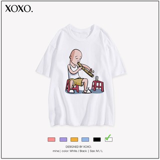 Áo thun tay lỡ form rộng dáng unisex  XOXO phong cách Nelly Ulzzang in hình nhà bao việc