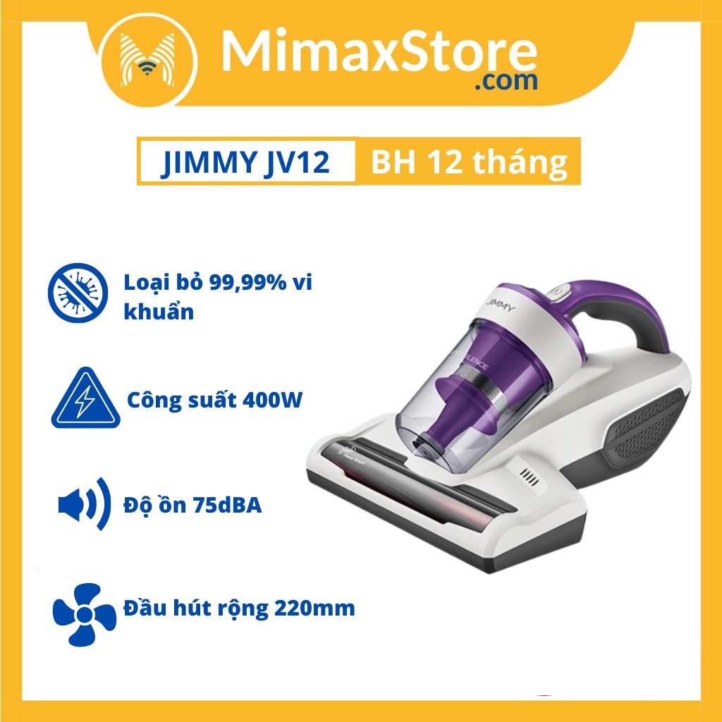 [Hỏa Tốc - HCM] Máy Hút Bụi Giường Nệm JIMMY JV12 400W | Hàng Chính Hãng | Mimaxstore