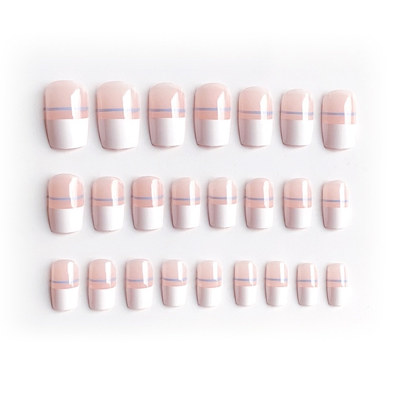 Bộ 24 móng tay D101 giả hoạ tiết xinh xắn, dáng móng ngắn tiện lợi ( Tặng kèm keo và dũa )