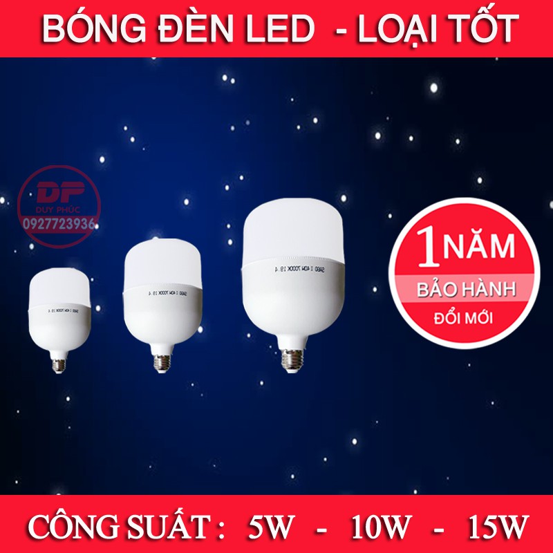 BÓNG ĐÈN LED 5W - 10W - 15W SIÊU SÁNG - TIẾT KIỆM ĐIỆN - LOẠI TỐT