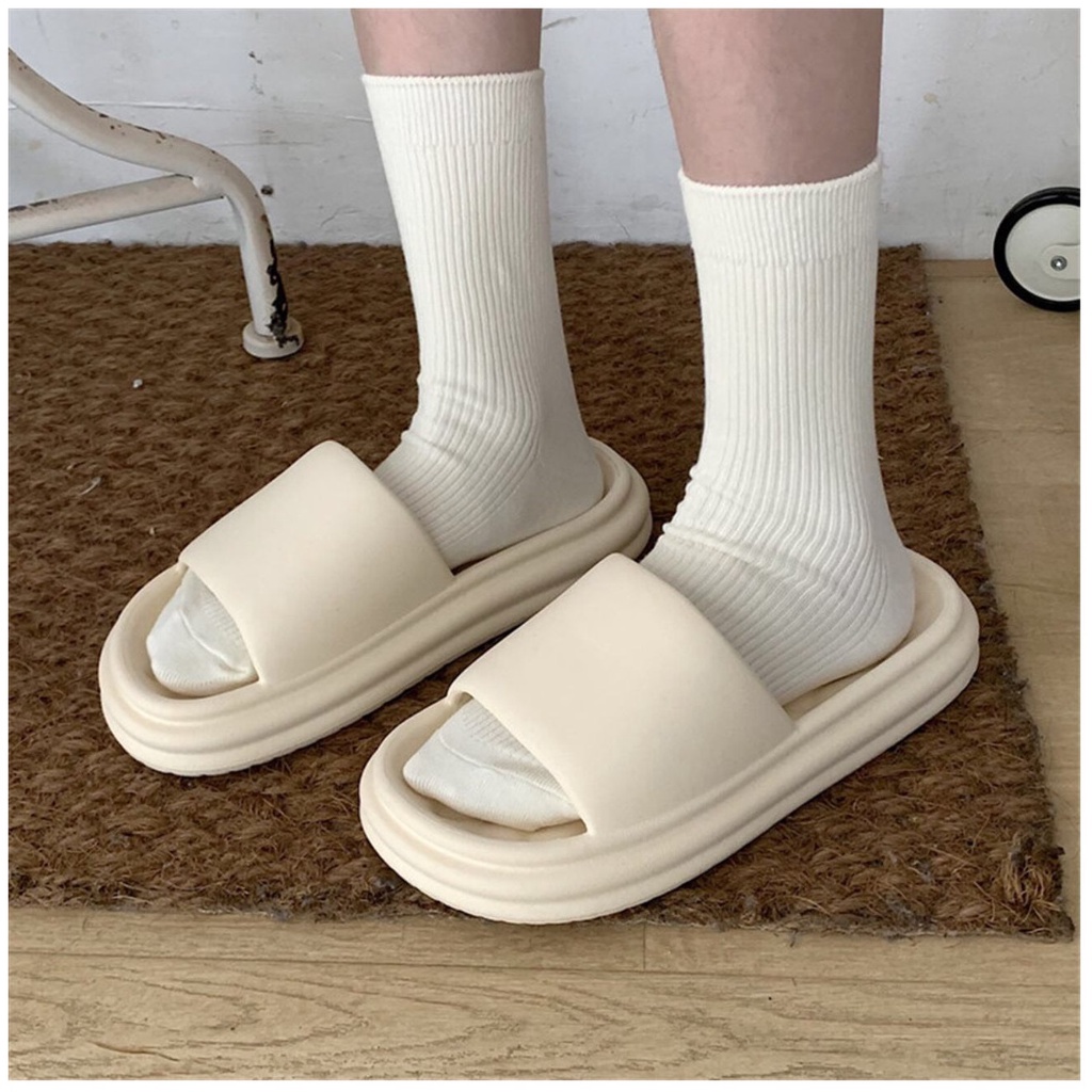Dép bánh mì độn đế nam nữ - Dép unisex quai ngang cute -DETHOI