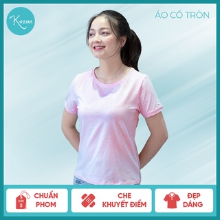 Áo thun nữ cổ tim - Hồng phấn