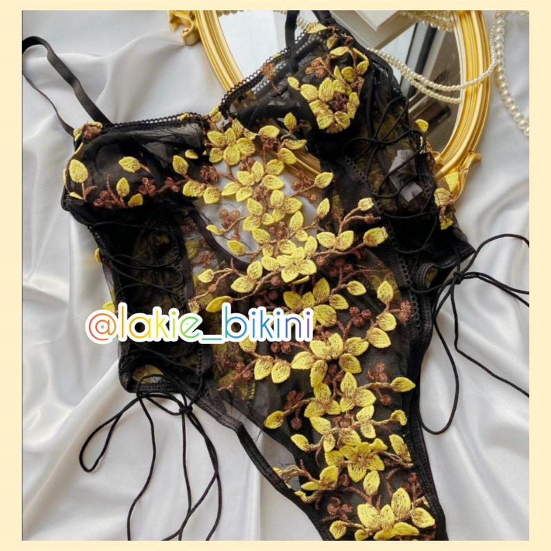 Lakie_bikini: Bộ Đồ Lót Ren Thêu Hoa Siêu Sexy Đan Dây Hông