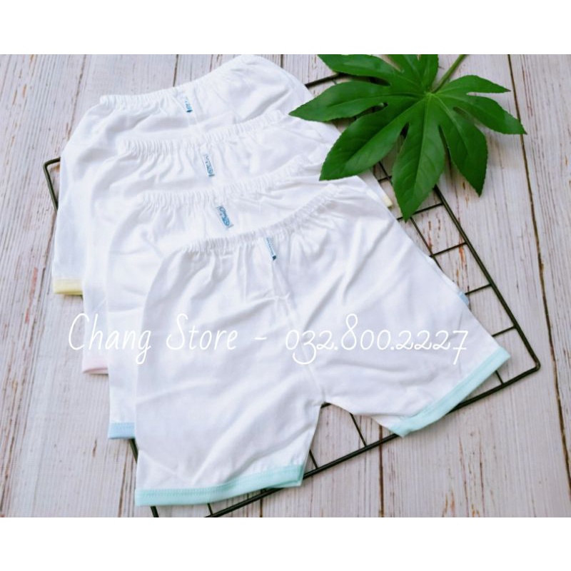 Bộ Tay Ngắn Sơ Sinh Jou Trắng Cài Nút Cho Bé 3-8kg