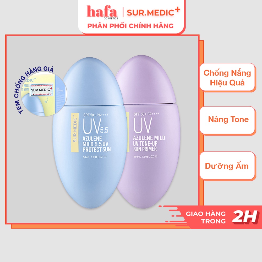 Kem Chống Nắng Sur.Medic+ Azulene UV Mild Sun SPF50+ PA++++ 50ml - HAFA BEAUTY