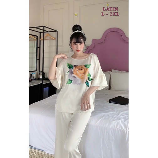 🌷 ĐỒ BỘ PIJAMA (FULLSIZE L-2XL ) MẶC NHÀ, SAU SINH LỤA LATIN HÌNH QUẦN DÀI TAY NGẮN 🌷 | BigBuy360 - bigbuy360.vn