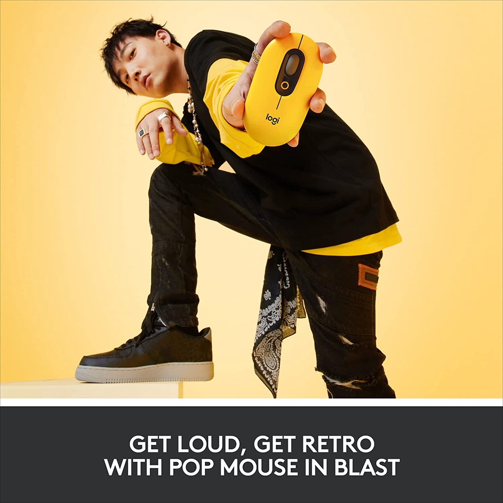 Chuột không dây bluetooth Logitech POP MOUSE - giảm ồn, nút emoji tùy chỉnh