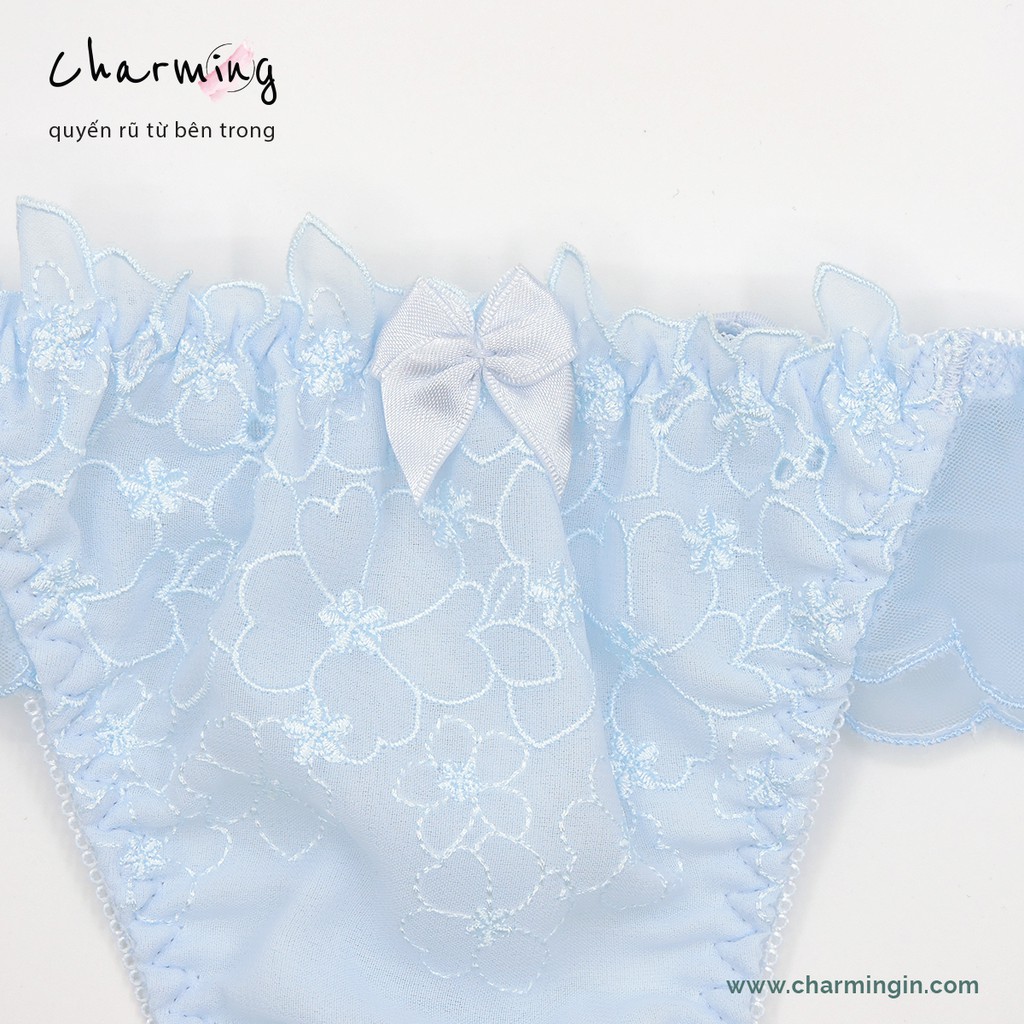 Quần lót T-back  lưng voan co giãn cùng ren hoa dễ thương size M, L - QLTB0017