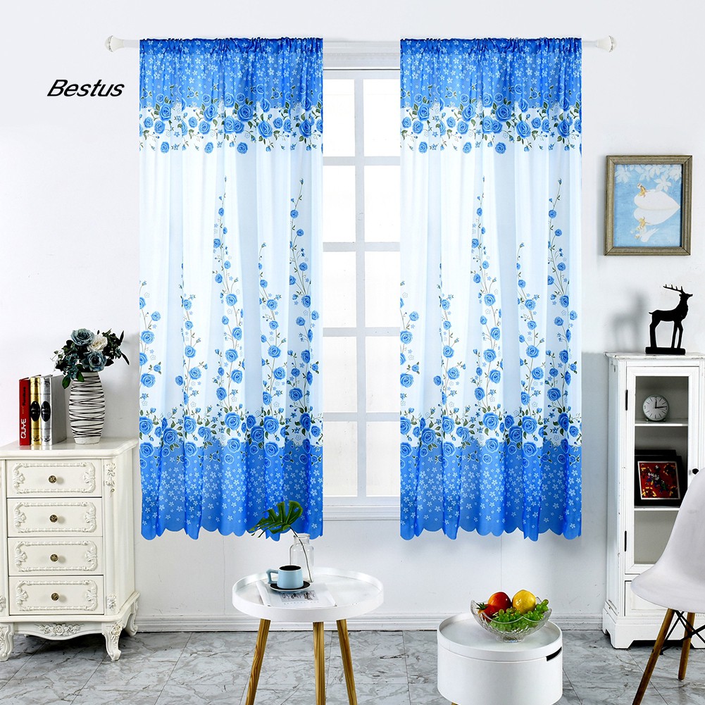 Rèm treo cửa sổ hình hoa hồng xinh xắn cỡ 100x200cm dùng trang trí