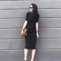Đầm body thun gân