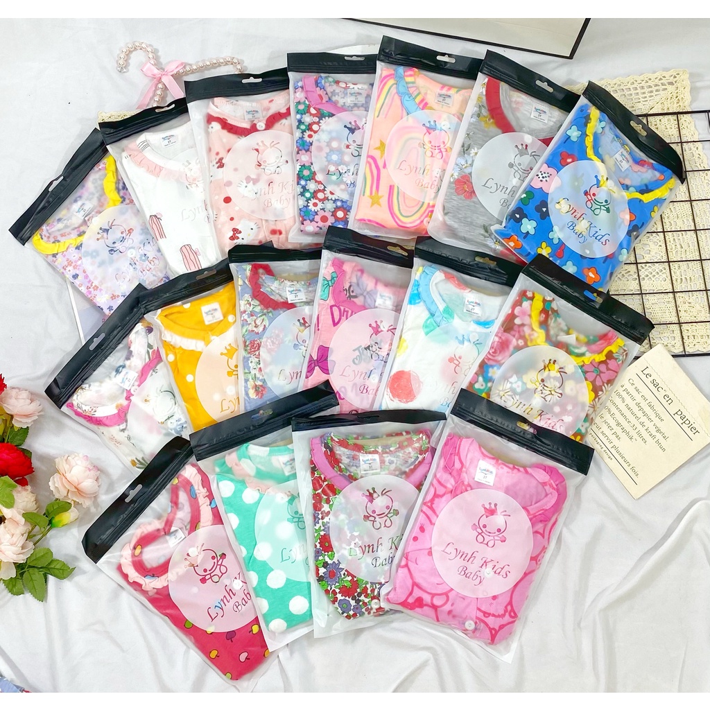 {9-20kg) Bộ pizama thun cotton bé gái