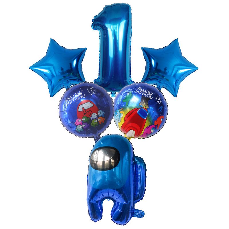 Set 6 Bong Bóng 32inch Hình Chữ Số Màu Xanh Dương Dùng Trang Trí Tiệc Sinh Nhật