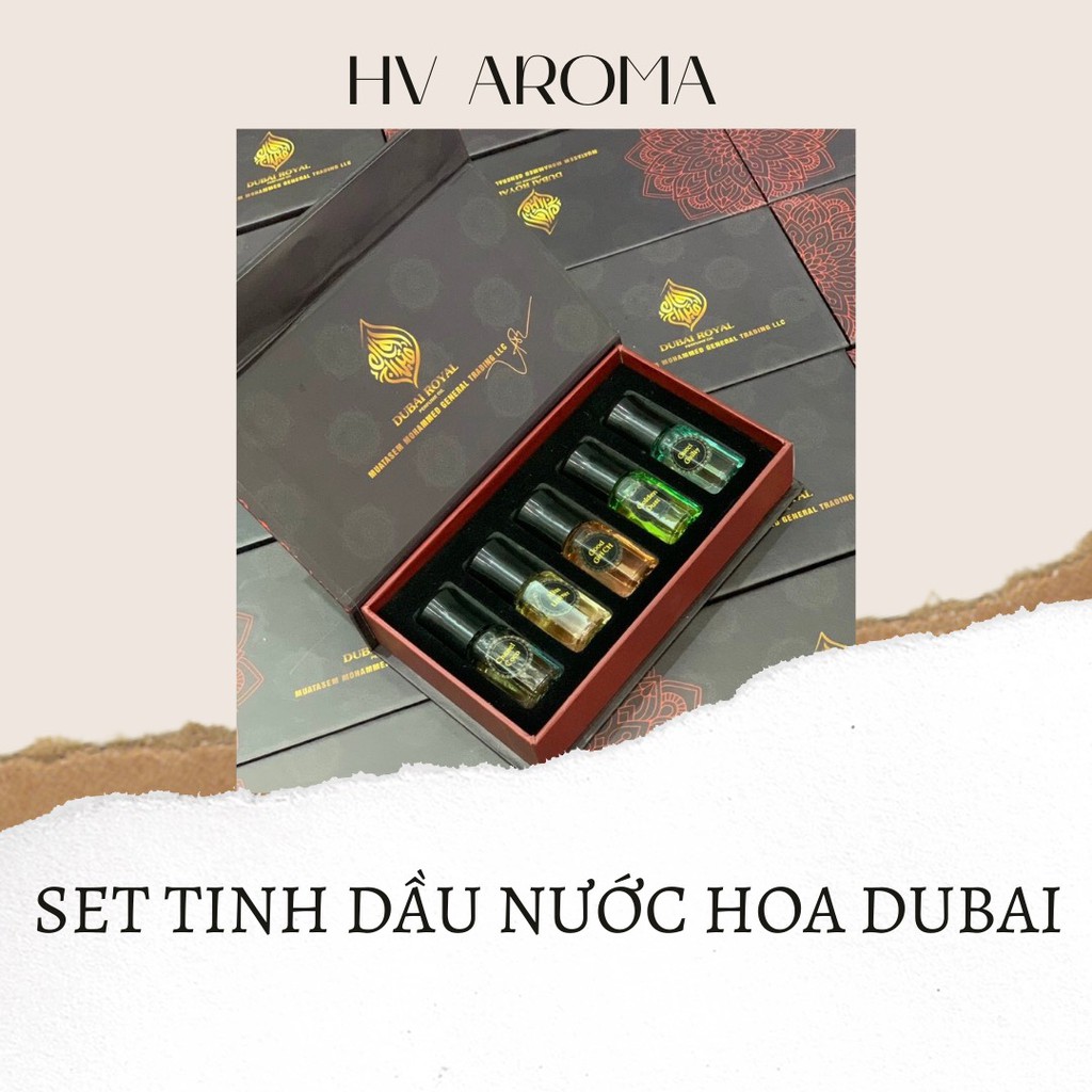 Set tinh dầu nước hoa (5 lọ) Dubai Royal Chính hãng