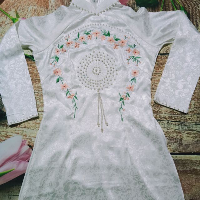 Áo dài gấm tơ 2tà